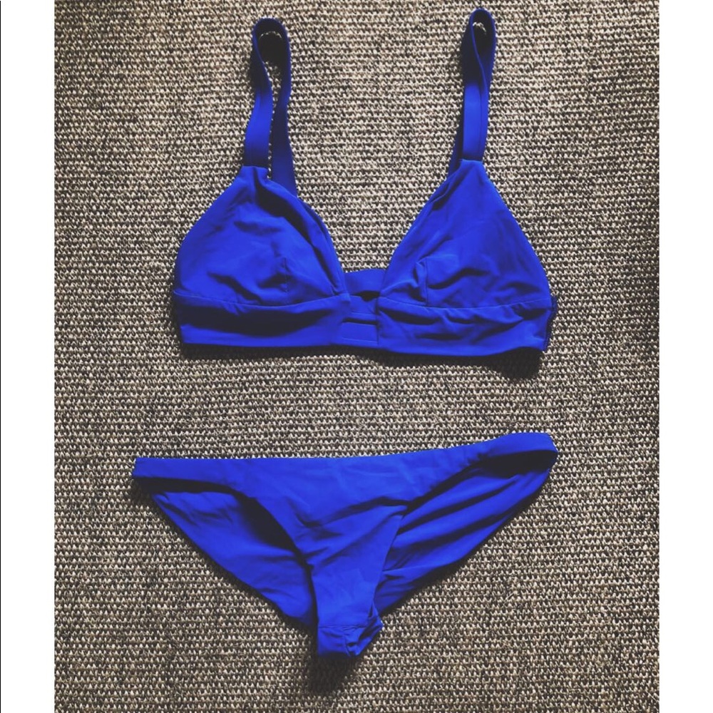 Blue bikini two piece